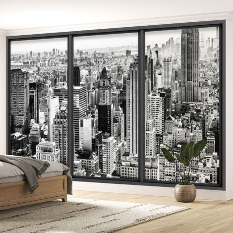 Papier peint panoramique Trompe l'oeil baie vitrée - New york - 130 cm x 78 cm (1/5)