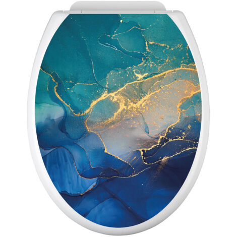 Stickers Abattant WC - Effet Marbré - 35x43 cm - Adhésif BRILLANT (1/2)