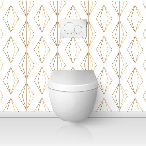 Crédence adhésive WC - Motif Géométrique - 65x65 cm - Adhésif BRILLANT (1/3)