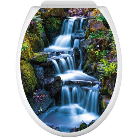 Stickers Abattant WC - Cascades - 35x43 cm - Adhésif BRILLANT (1/2)