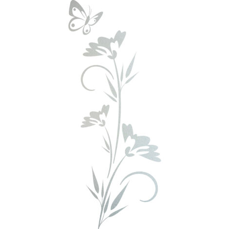 Stickers Dépoli - Fleur Papillon - 17x42 cm (1/3)