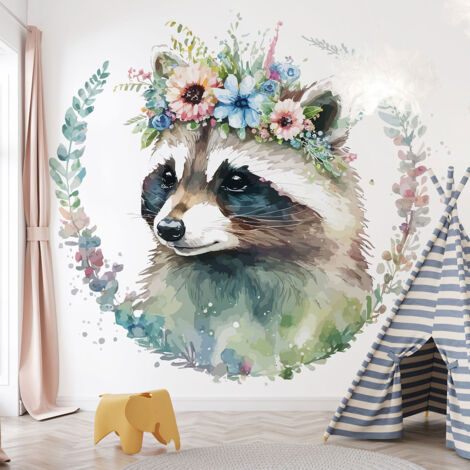Papier peint panoramique Enfants - Raton laveur - 390 cm x 251 cm (1/4)