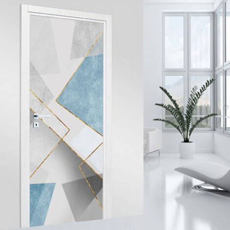 Stickers pour porte - Motif géométrique - 73 x 205 cm - Adhésif MAT (1/2)