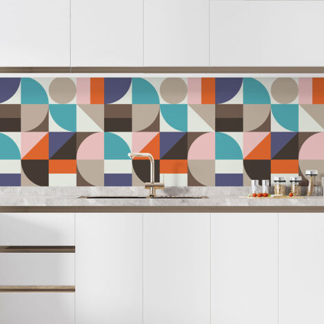 Crédence adhésive cuisine - Motif géométrique - 60x60 cm - Adhésif + Protection BRILLANTE (1/5)