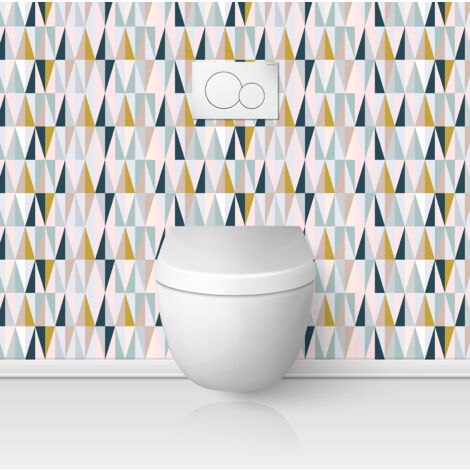 Crédence adhésive WC - Motif Géométrique - 50x50 cm - Adhésif MAT (1/3)