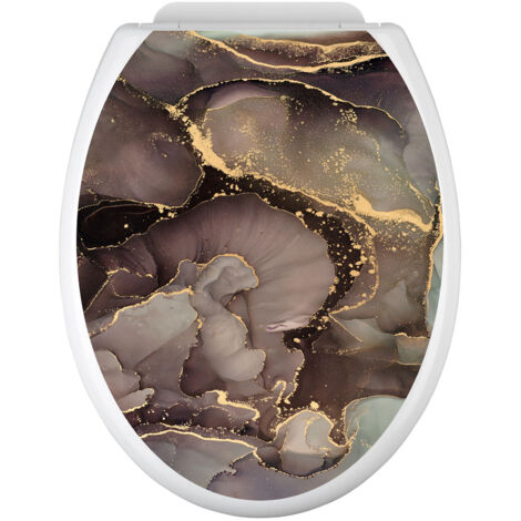 Stickers Abattant WC - Effet Marbré - 35x43 cm - Adhésif BRILLANT (1/2)
