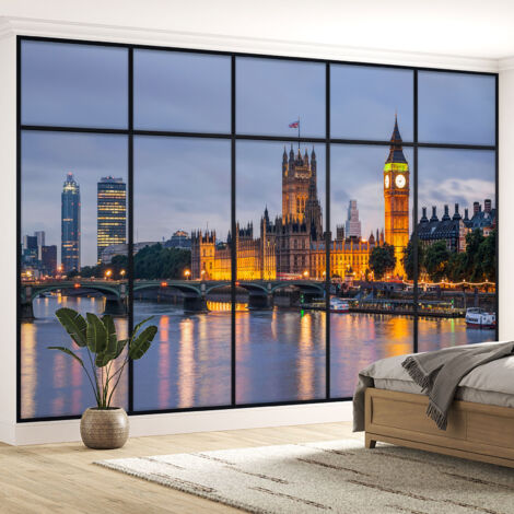 Papier peint panoramique Trompe l'oeil Verrière - Londres - 130 cm x 82 cm (1/5)
