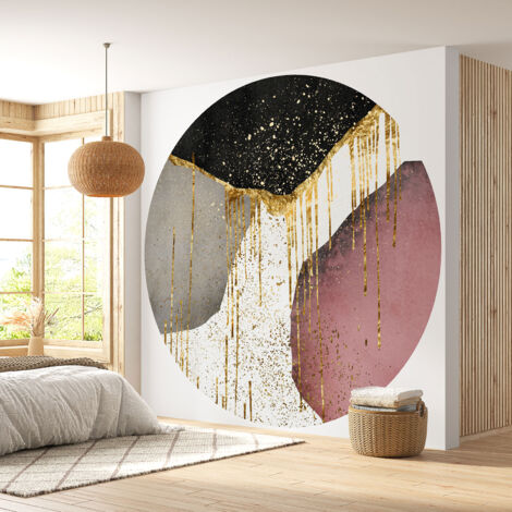 Papier peint rond / cercle - Abstrait - Diamètre 60 cm (1/4)