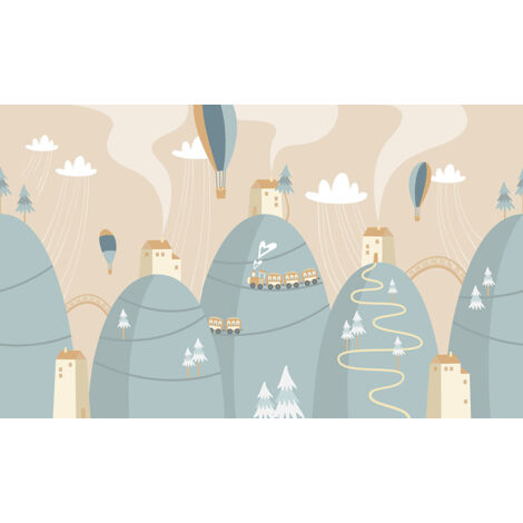 Papier peint panoramique Enfants - Village - 130 cm x 78 cm (1/2)