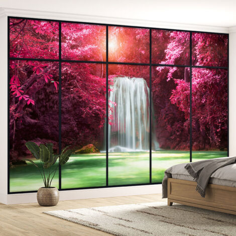 Papier peint panoramique Trompe l'oeil Verrière - Cascades - 130 cm x 82 cm (1/5)