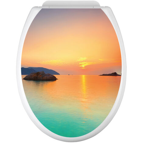 Stickers Abattant WC - Vue Mer - 35x43 cm - Adhésif BRILLANT (1/2)