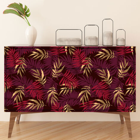 Stickers meuble - Feuilles - 100 x 200 cm - Adhésif BRILLANT (1/3)