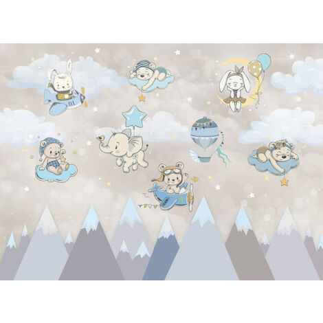 Papier peint panoramique Enfants - Animaux - 348 cm x 255 cm (1/2)