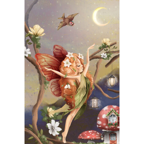 Papier peint panoramique Enfants - Fée Champignons - 211 cm x 320 cm (1/2)