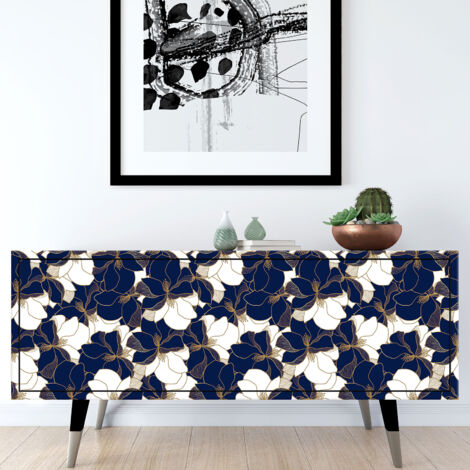 Stickers meuble - Fleurs - 40 x 120 cm - Adhésif BRILLANT (1/3)