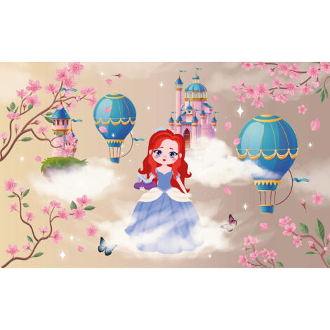 Papier peint panoramique Enfants - Princesse Château - 408 cm x 255 cm (1/2)