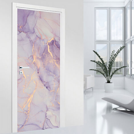 Stickers pour porte - Effet marbré - 73 x 205 cm - Adhésif MAT (1/2)