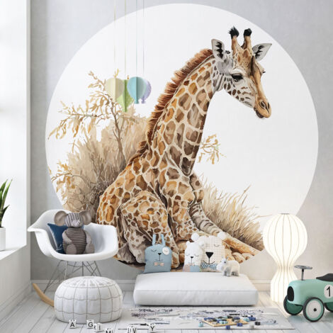 Papier peint rond / cercle Enfants - Girafe - 1356 - Diamètre 40 cm (1/3)