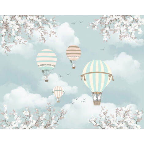 Papier peint panoramique Enfants - Montgolfières - 406 cm x 320 cm (1/2)