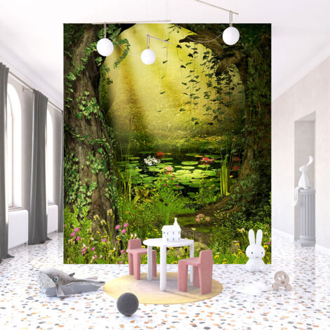 Papier peint panoramique Enfants - Étang féerique - 130 cm x 152 cm (1/3)