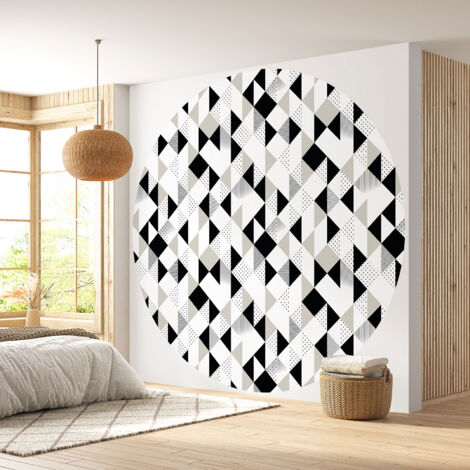 Papier peint rond / cercle - Motif géométrique - 051 - Diamètre 80 cm