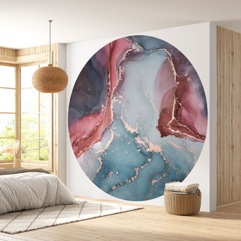 Papier peint rond / cercle - Effet Marbré - Diamètre 60 cm (1/4)