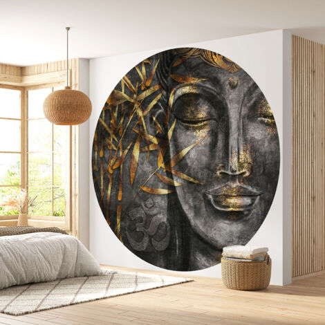 Papier peint rond / cercle - Bouddha - Diamètre 80 cm (1/4)