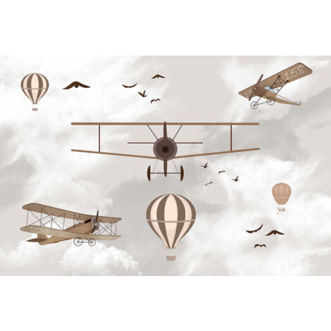 Papier peint panoramique Enfants - Avions - 390 cm x 260 cm (1/2)