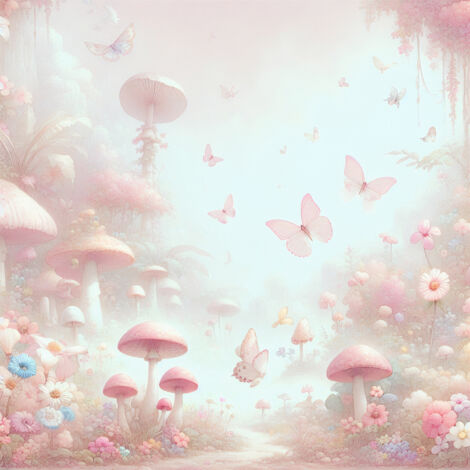 Papier peint panoramique Enfants - Féerique - 130 cm x 130 cm (1/2)