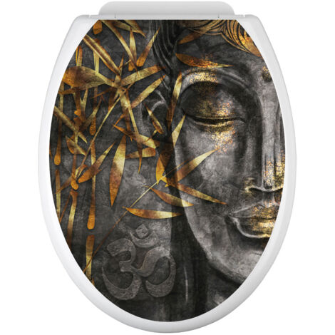 Stickers Abattant WC - Bouddha - 35x43 cm - Adhésif BRILLANT (1/2)