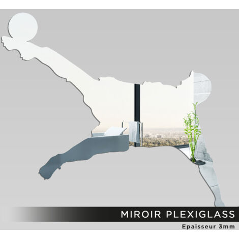 Miroir Plexiglass - Joueur de foot - 12x20 cm (1/2)
