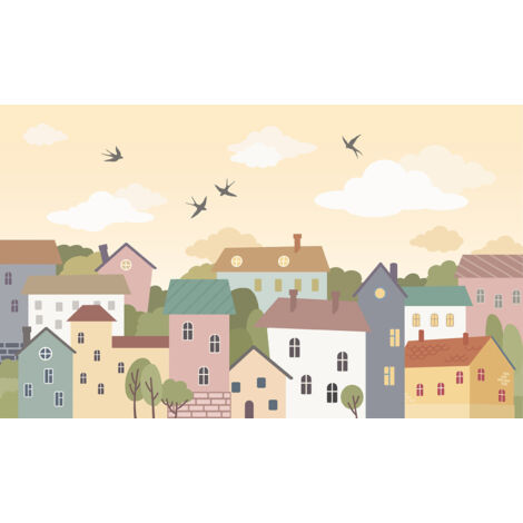Papier peint panoramique Enfants - Ville - 130 cm x 78 cm (1/2)