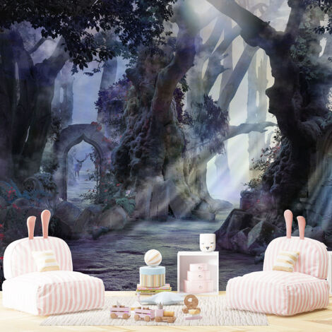 Papier peint panoramique Enfants - Forêt enchantée - 130 cm x 87 cm (1/4)