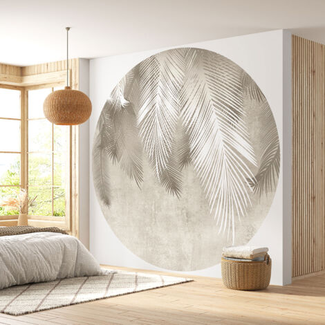 Papier peint rond / cercle - Motif botanique - Diamètre 40 cm (1/4)