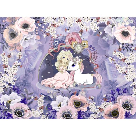 Papier peint panoramique Enfants - Fée Licorne - 130 cm x 98 cm (1/2)