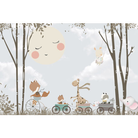 Papier peint panoramique Enfants - Animaux - 325 cm x 217 cm (1/2)
