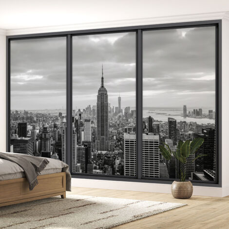 Papier peint panoramique Trompe l'oeil baie vitrée - New york - 130 cm x 78 cm (1/5)