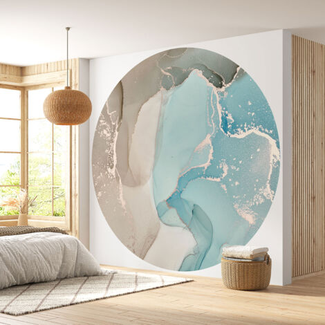 Papier peint rond / cercle - Effet Marbré - Diamètre 40 cm (1/4)