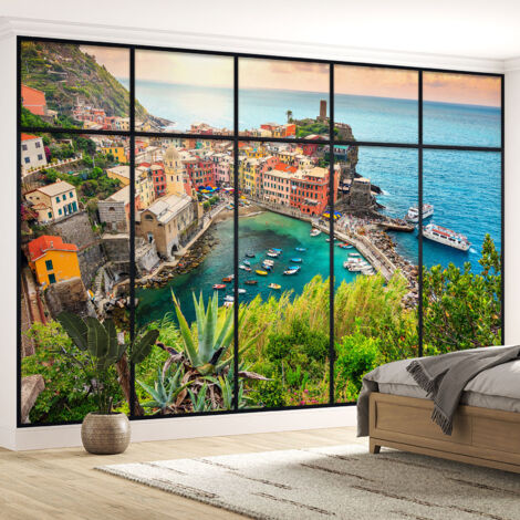 Papier peint panoramique Trompe l'oeil Verrière - Cinque terre - 130 cm x 82 cm (1/5)