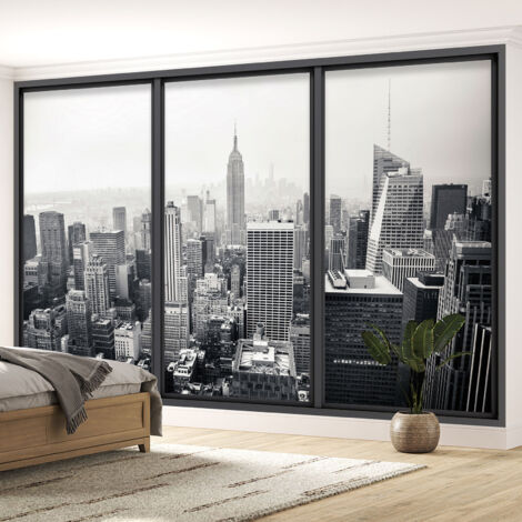 Papier peint panoramique Trompe l'oeil baie vitrée - New york - 130 cm x 78 cm (1/5)