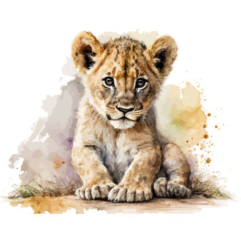 Papier peint panoramique Enfants - Lionceau - 325 cm x 209 cm (1/2)