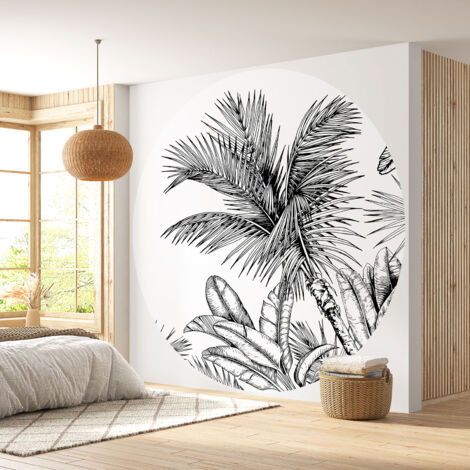 Papier peint rond / cercle - Forêt Tropicale - Diamètre 70 cm (1/4)