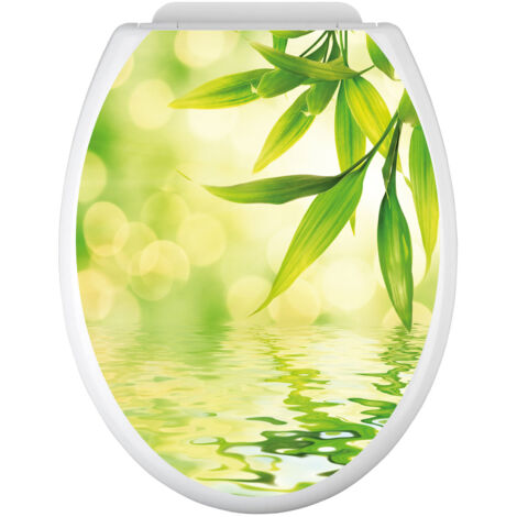 Stickers Abattant WC - Feuilles - 35x43 cm - Adhésif BRILLANT (1/2)