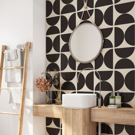 Crédence adhésive salle de bain - Motif géométrique - 60x60 cm - Adhésif BRILLANT (1/4)