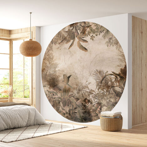 Papier peint rond / cercle - Forêt Tropicale - Diamètre 260 cm en 4 Parties (1/4)