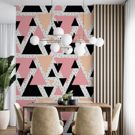Papier peint - Motif géométrique - 3 LÉS de 60x260 cm - Surface L 180 x H 260 cm (1/4)