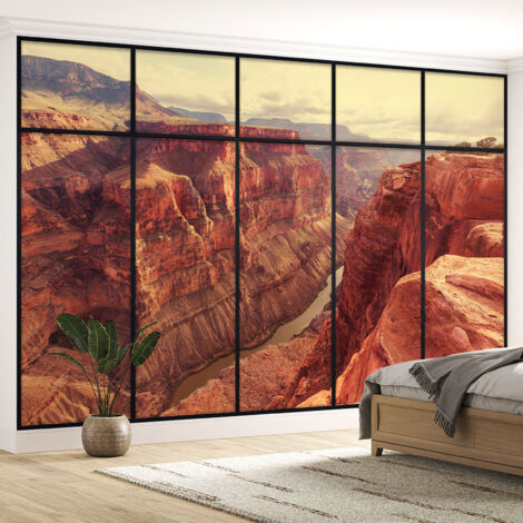 Papier peint panoramique Trompe l'oeil Verrière - Grand canyon - 130 cm x 82 cm (1/5)