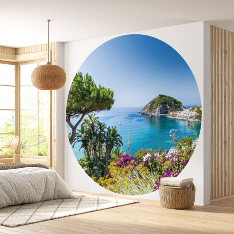 Papier peint rond / cercle - Vue Mer - Diamètre 40 cm (1/4)