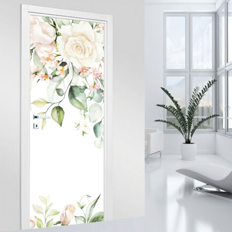 Stickers pour porte - Fleurs - 63 x 205 cm - Adhésif MAT (1/2)