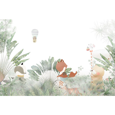 Papier peint panoramique Enfants - Animaux - 195 cm x 130 cm (1/2)